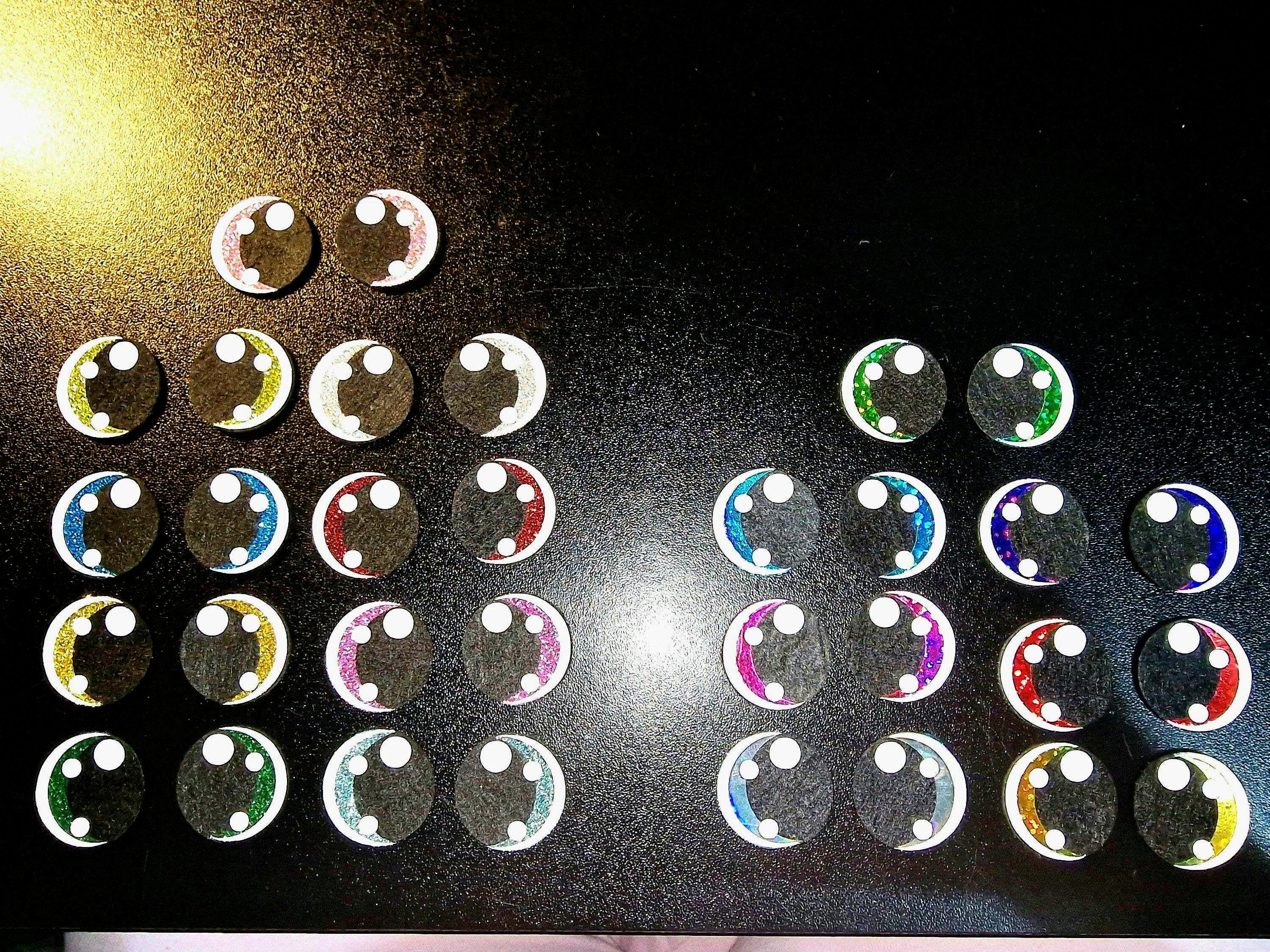 Glitter/ Holo Felt Amigurumi Eyes: Circle + 2 Dots Plushie Eyes, 5 Sets (15-40mm)