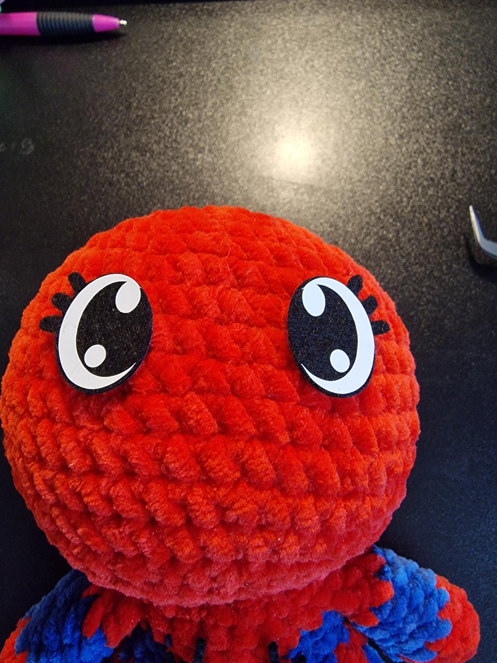 Felt Amigurumi Eyes with Lashes: 5 Sets (25-40mm)