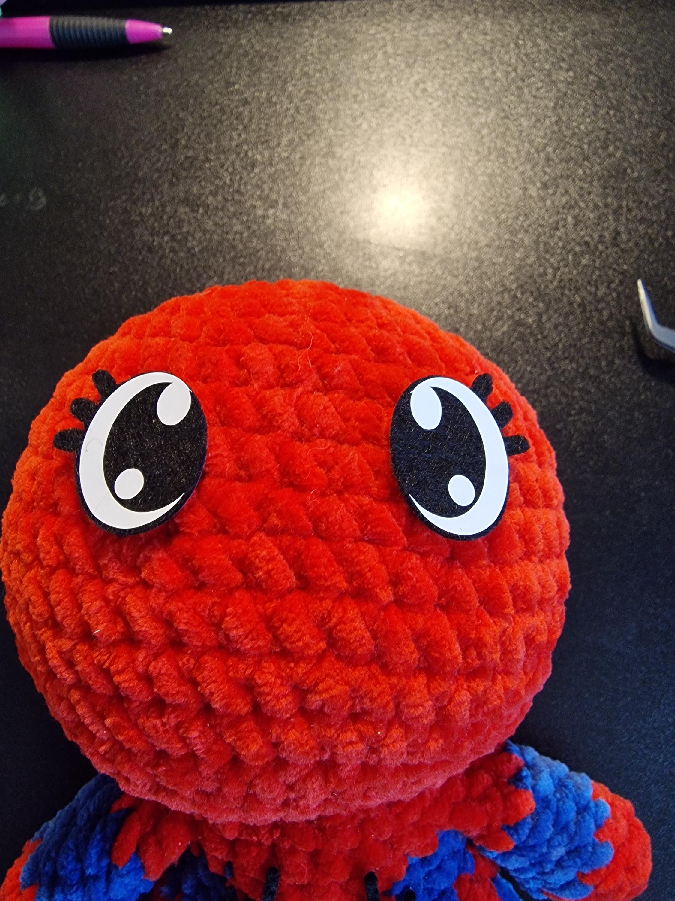 Felt Amigurumi Eyes with Lashes: 5 Sets (25-40mm)
