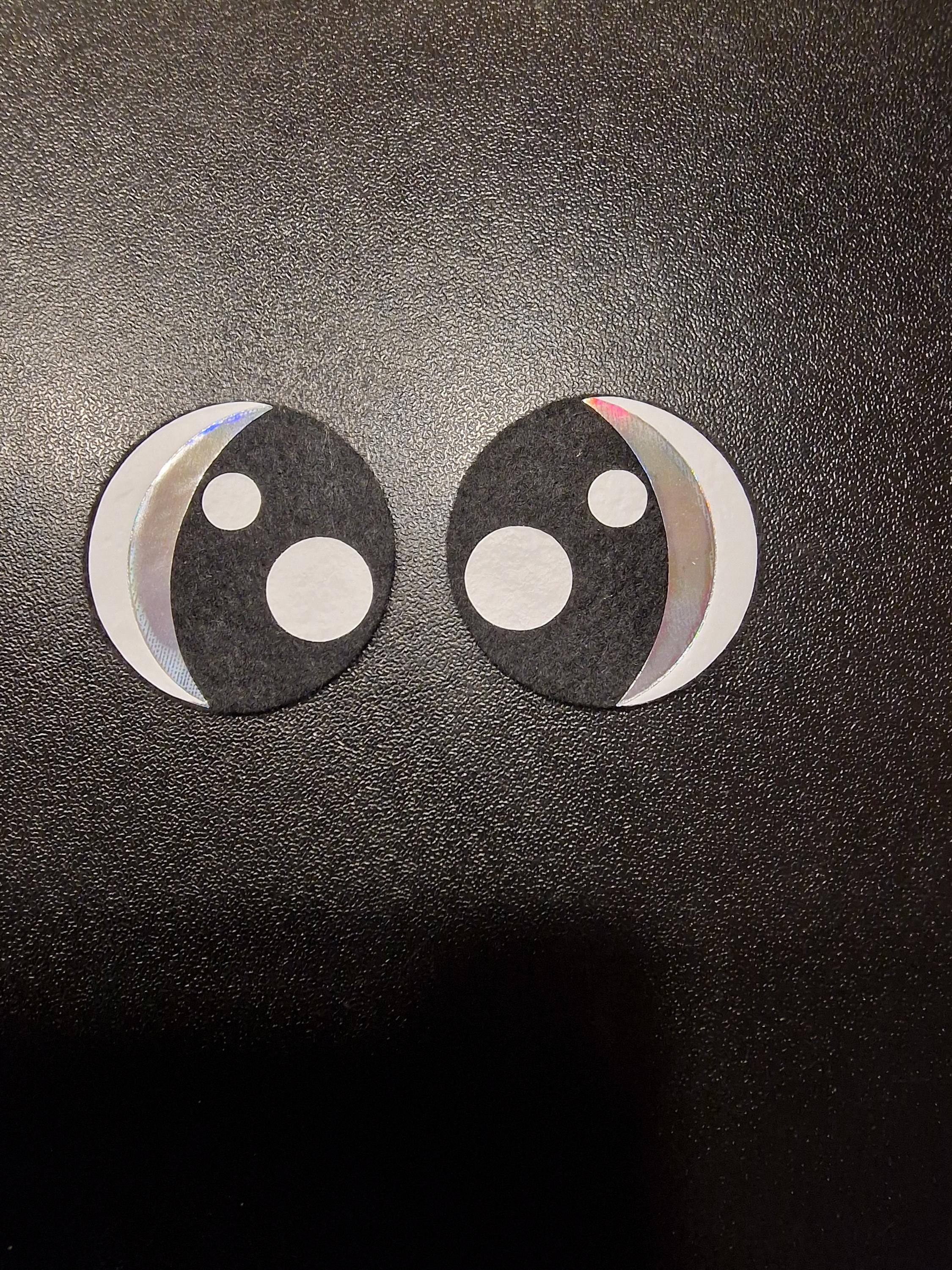 Holographic Silver Eyes: Felt & Vinyl Amigurumi Craft Eyes (5 Sets)