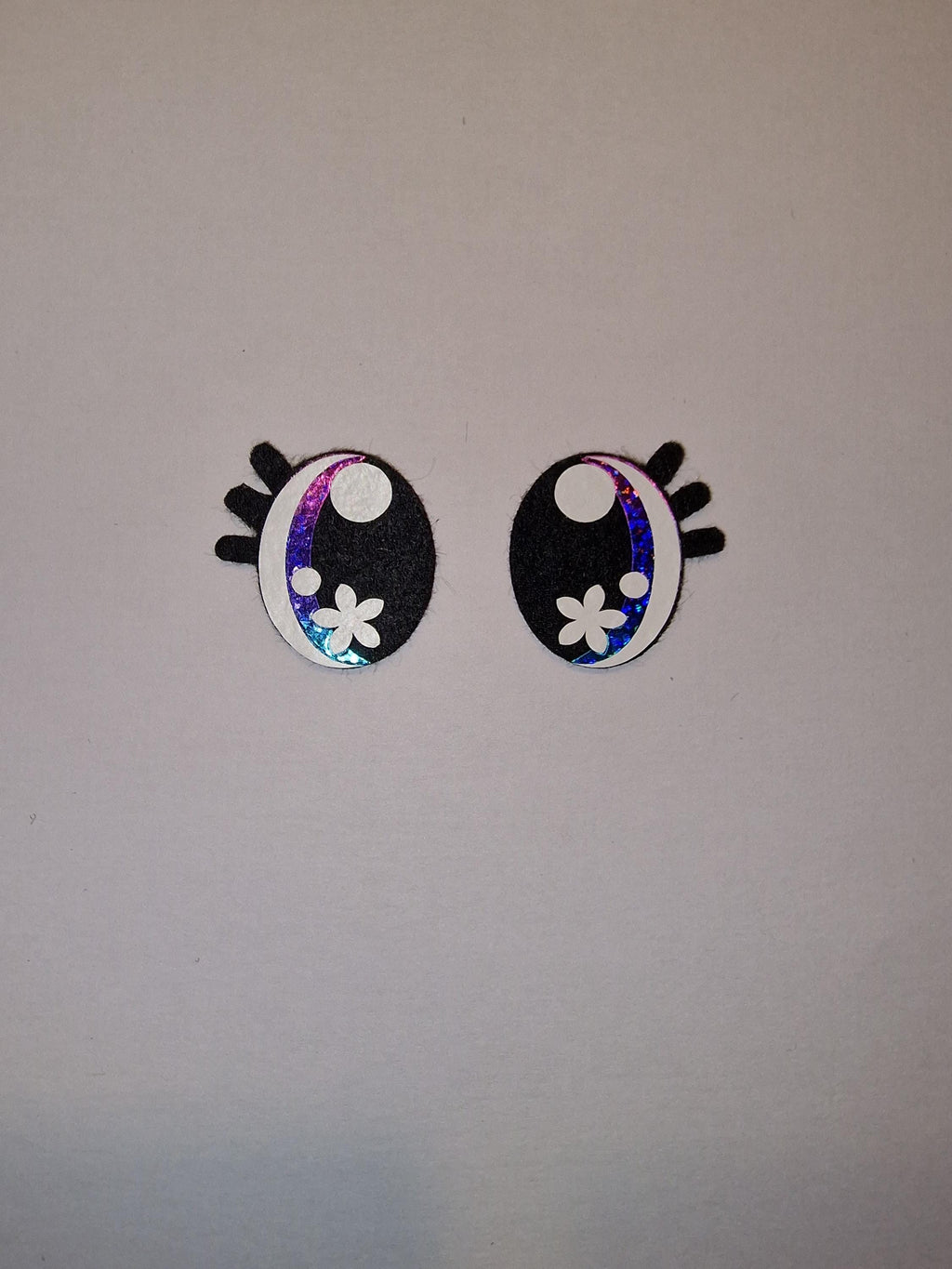 Amigurumi Eyes (5 Sets) - Oval Lash Glitter, Holographic, Rainbow Ombre, 30-40mm