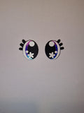 Amigurumi Eyes (5 Sets) - Oval Lash Glitter, Holographic, Rainbow Ombre, 30-40mm