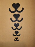 Set of 5 Felt Heart Noses and Mouths Style 2 Amigurumi Craft  (20-45mm)