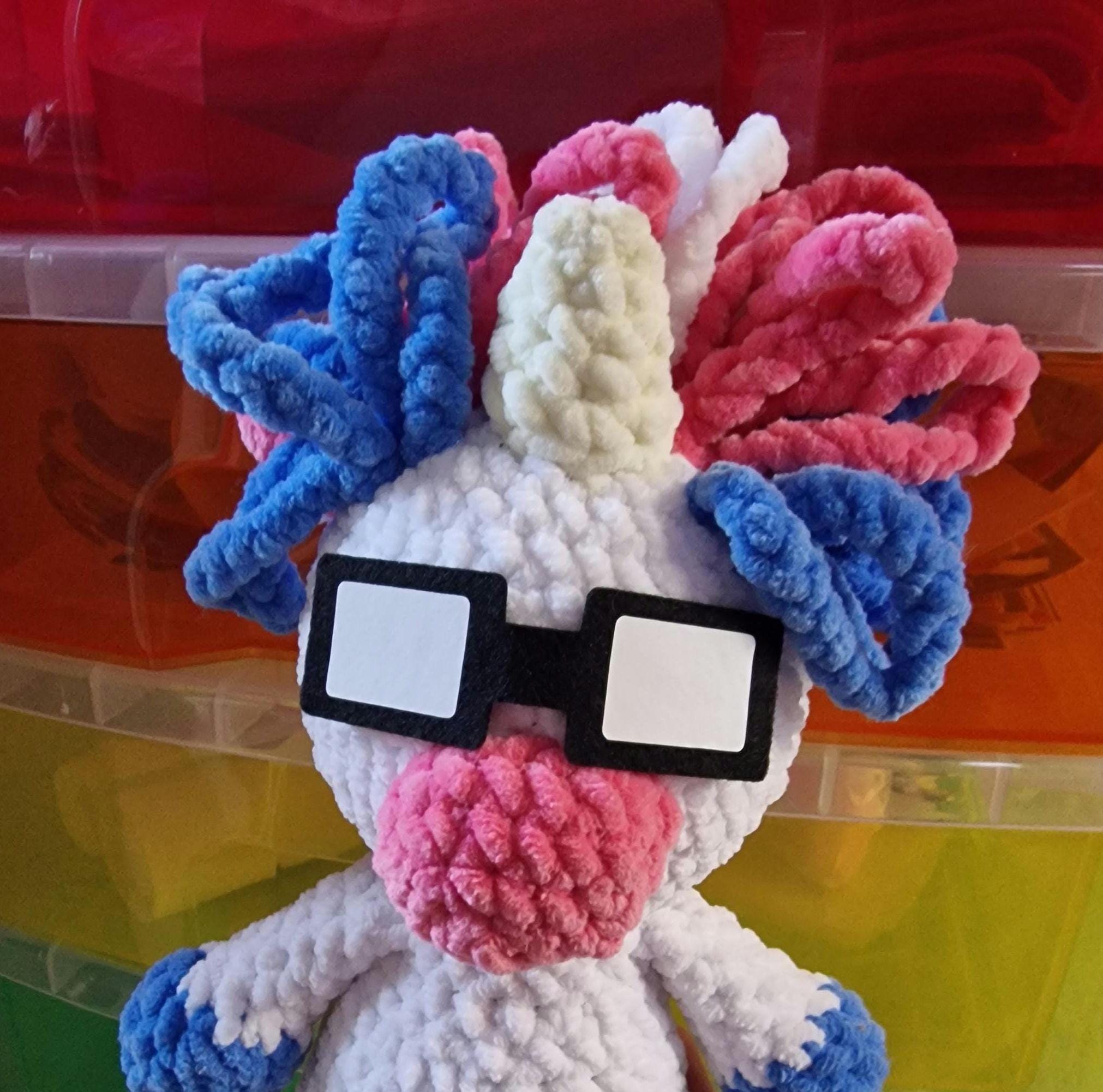 Set of 5 Felt and Vinyl Glasses For Amigurumi/Crafts 3 Sizes Available