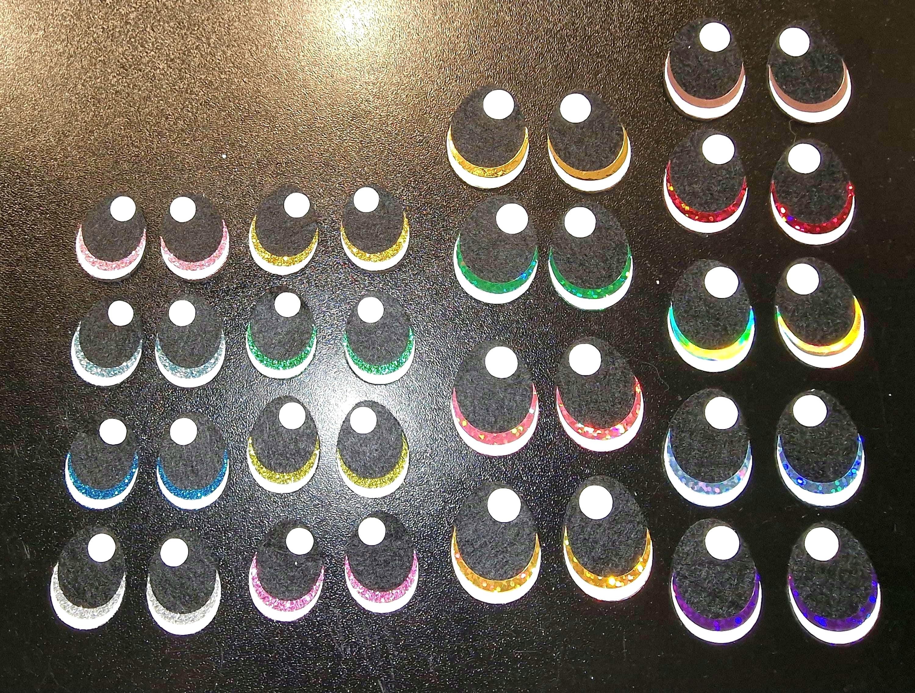 5 Sets Glitter/Holo Felt Amigurumi Eyes: Egg-Shaped Vinyl Plushie Eyes (20mm-40mm)