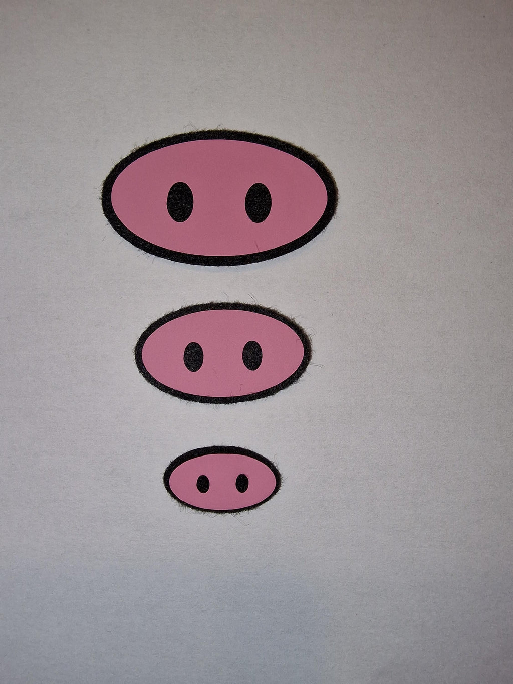 5 Pink Felt Pig Noses: Amigurumi Plush Craft Supplies  (2-4cm)