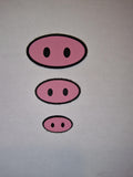 5 Pink Felt Pig Noses: Amigurumi Plush Craft Supplies  (2-4cm)