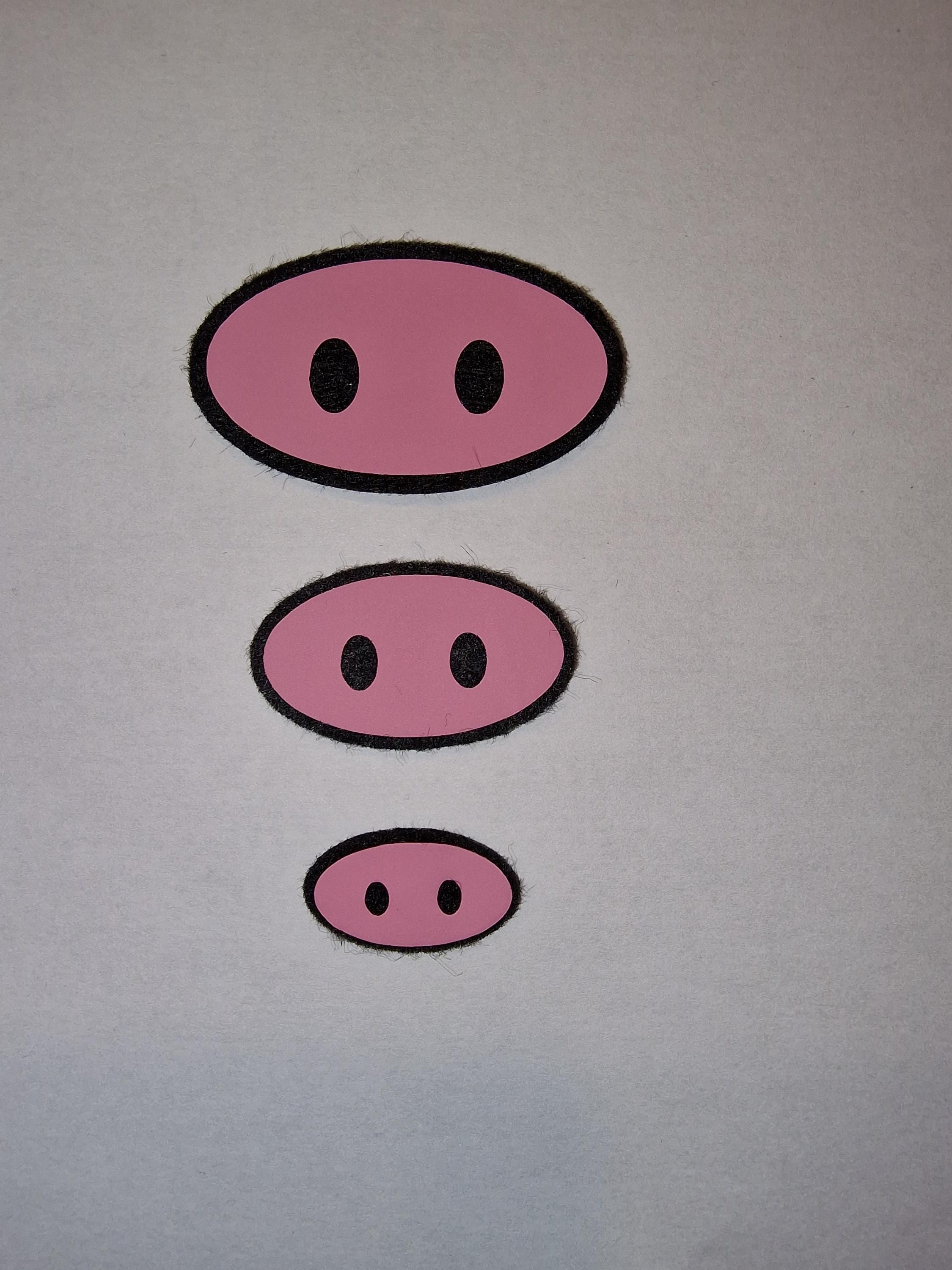 5 Pink Felt Pig Noses: Amigurumi Plush Craft Supplies  (2-4cm)