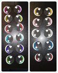 5 Sets Glitter/Holo Felt Amigurumi Eyes: Heart & Star, Craft Eyes  (50-70mm)