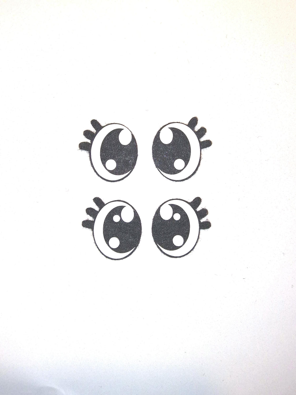 Felt Amigurumi Eyes with Lashes: 5 Sets (25-40mm)