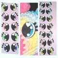 Amigurumi Felt & Vinyl Eyes with Lashes: Glitter/Holo Heart Detail (5 Sets / 10 Eyes)