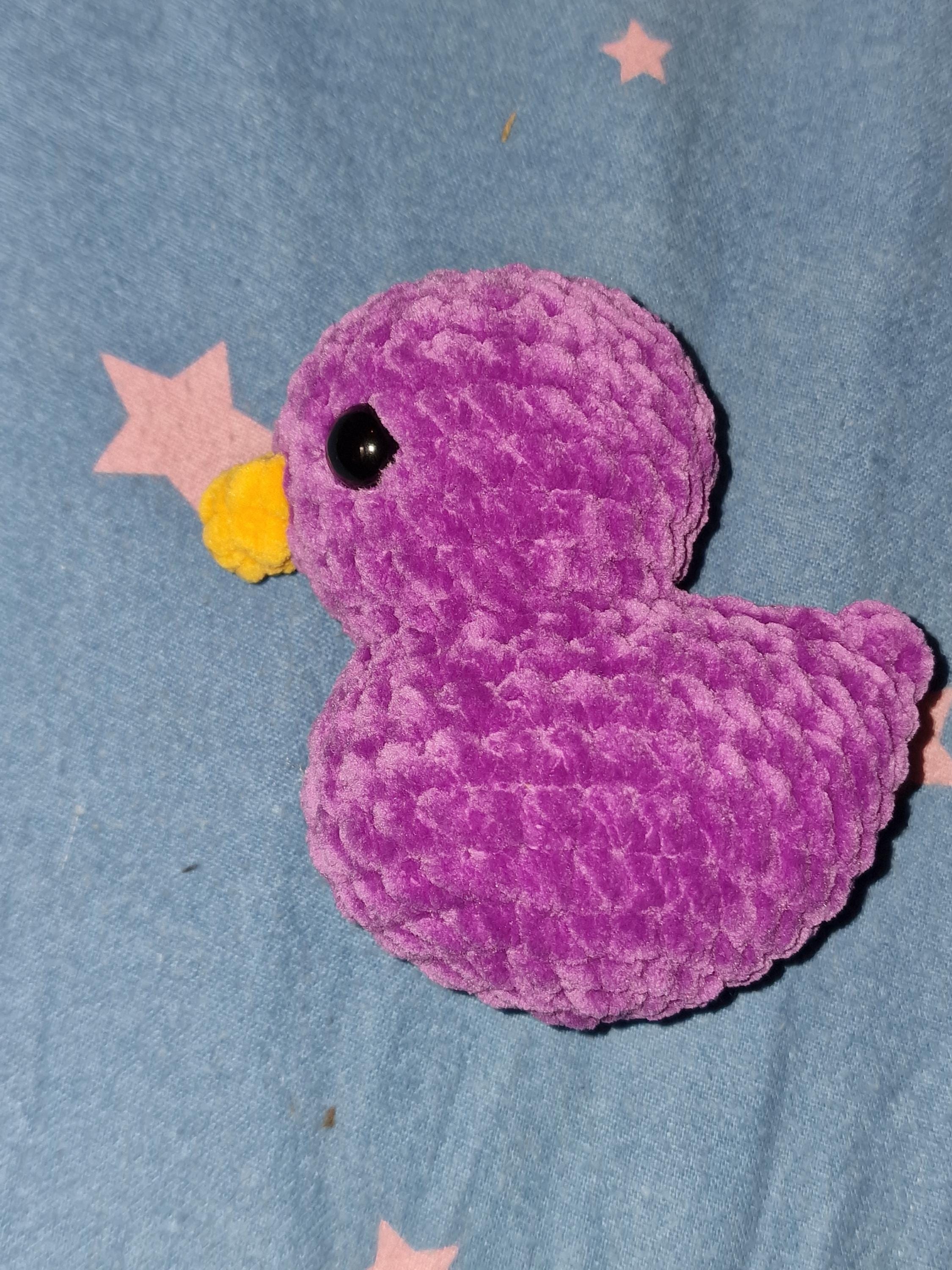 Crochet Chenille Duck Handmade Plush Toy Variety Colours Available