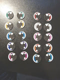 5 Sets Glitter Felt Amigurumi Eyes: Holo Heart & Dots, Variety Colors (50-70mm)