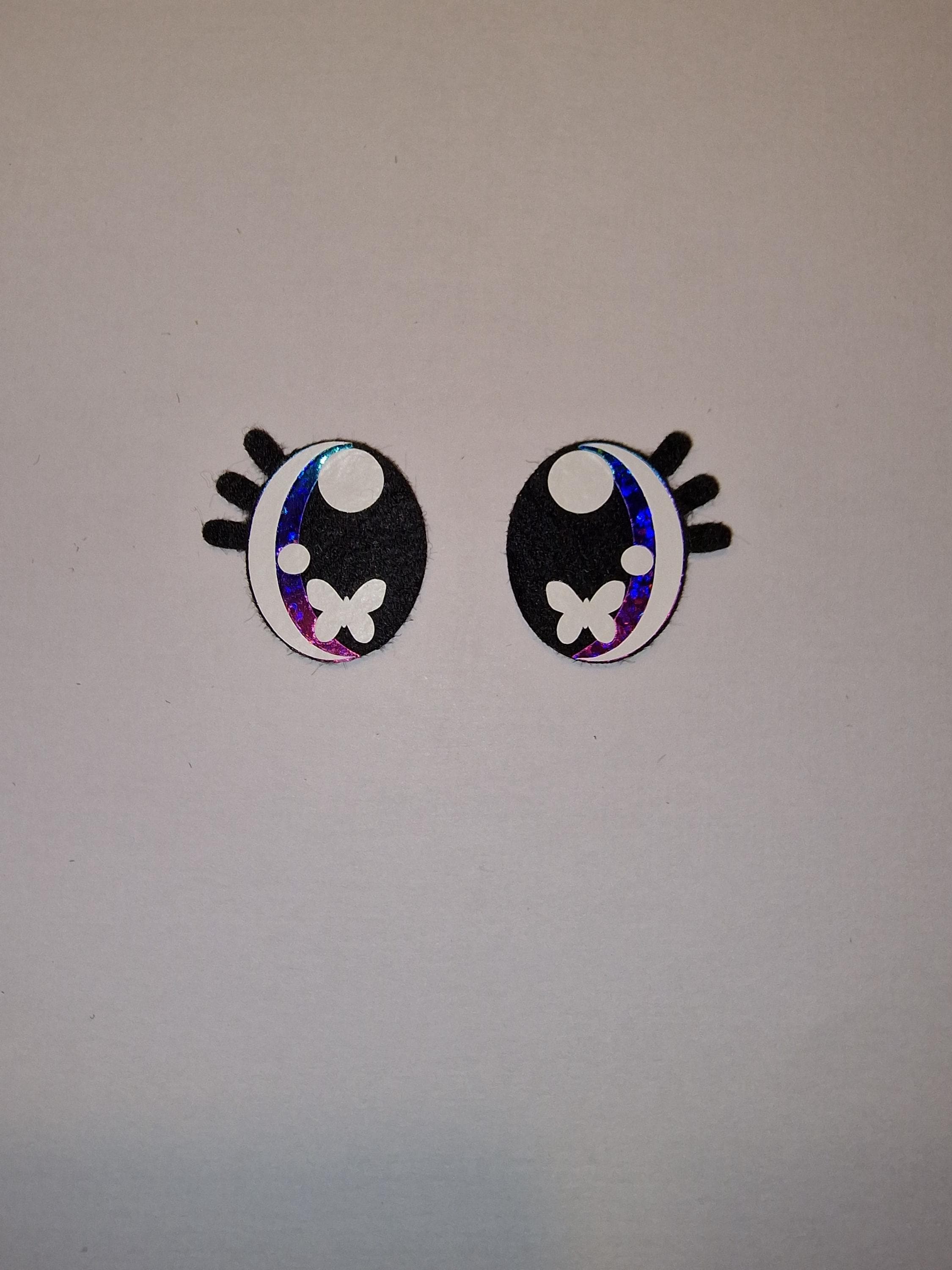 Amigurumi Eyes (5 Sets) - Oval Lash Glitter, Holographic, Rainbow Ombre, 30-40mm