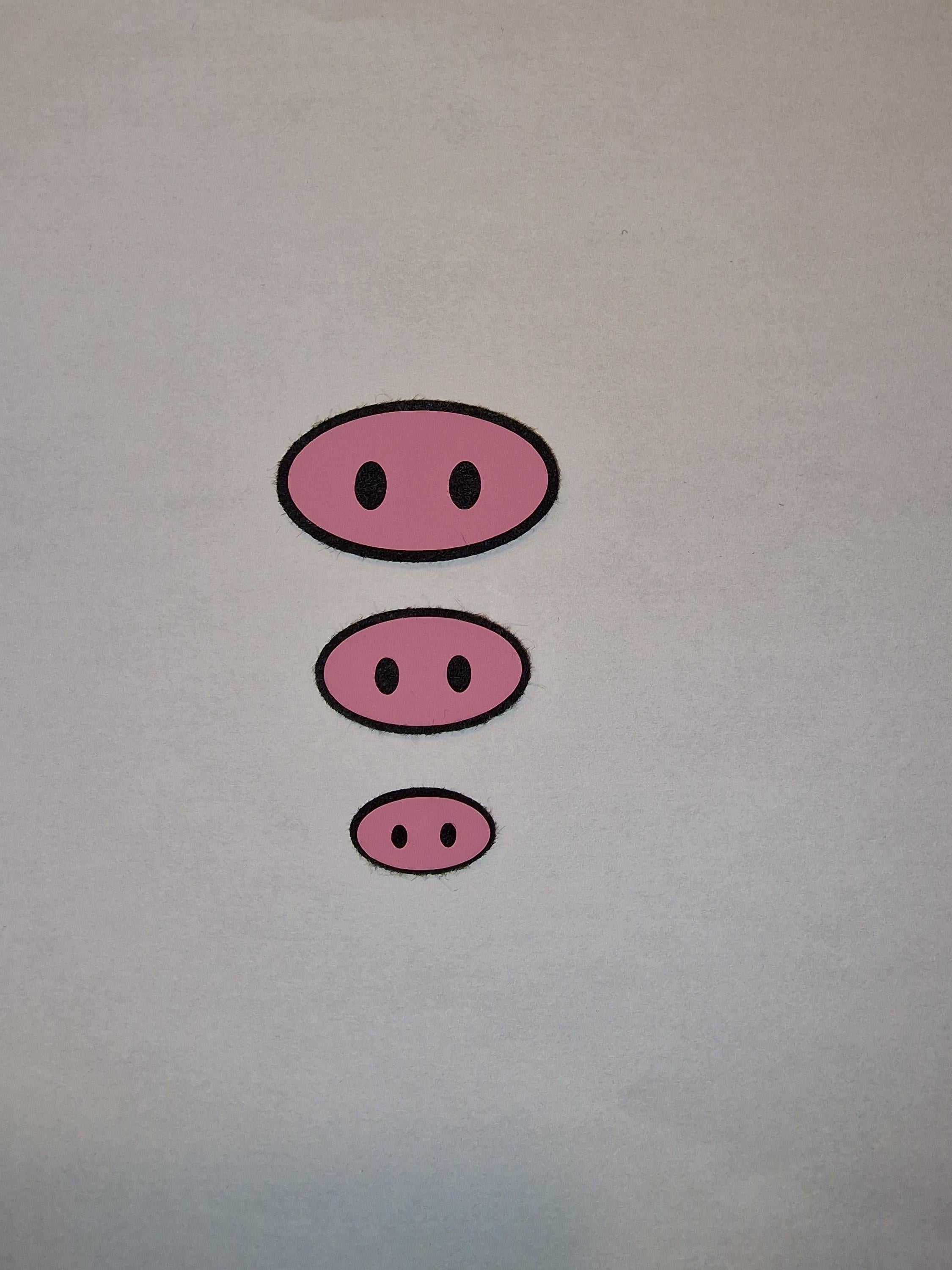 5 Pink Felt Pig Noses: Amigurumi Plush Craft Supplies  (2-4cm)