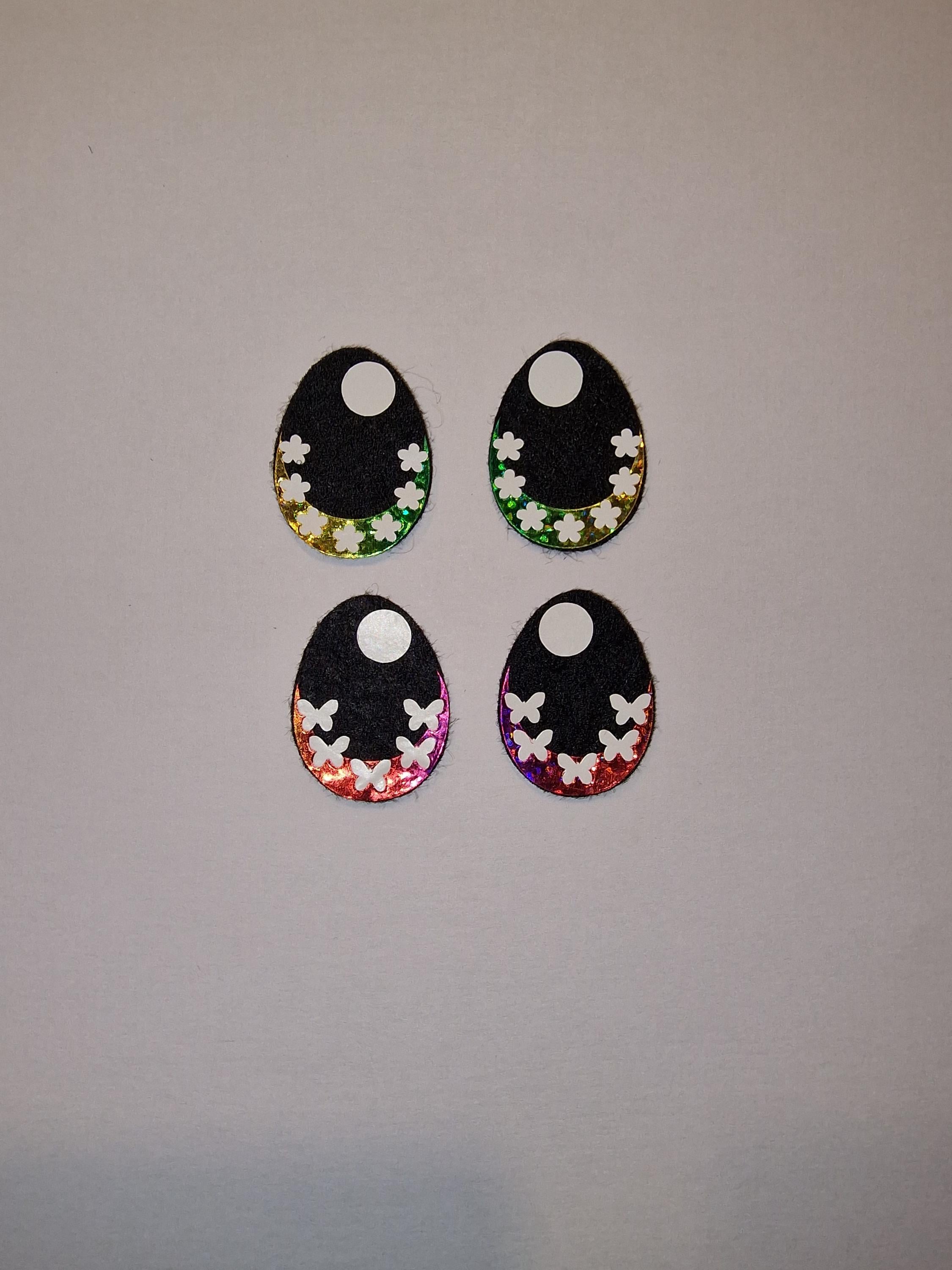 5 sets (10 eyes) Egg Eyes Spring Available Glitter/Holographic/Rainbow Ombre (30-40mm)