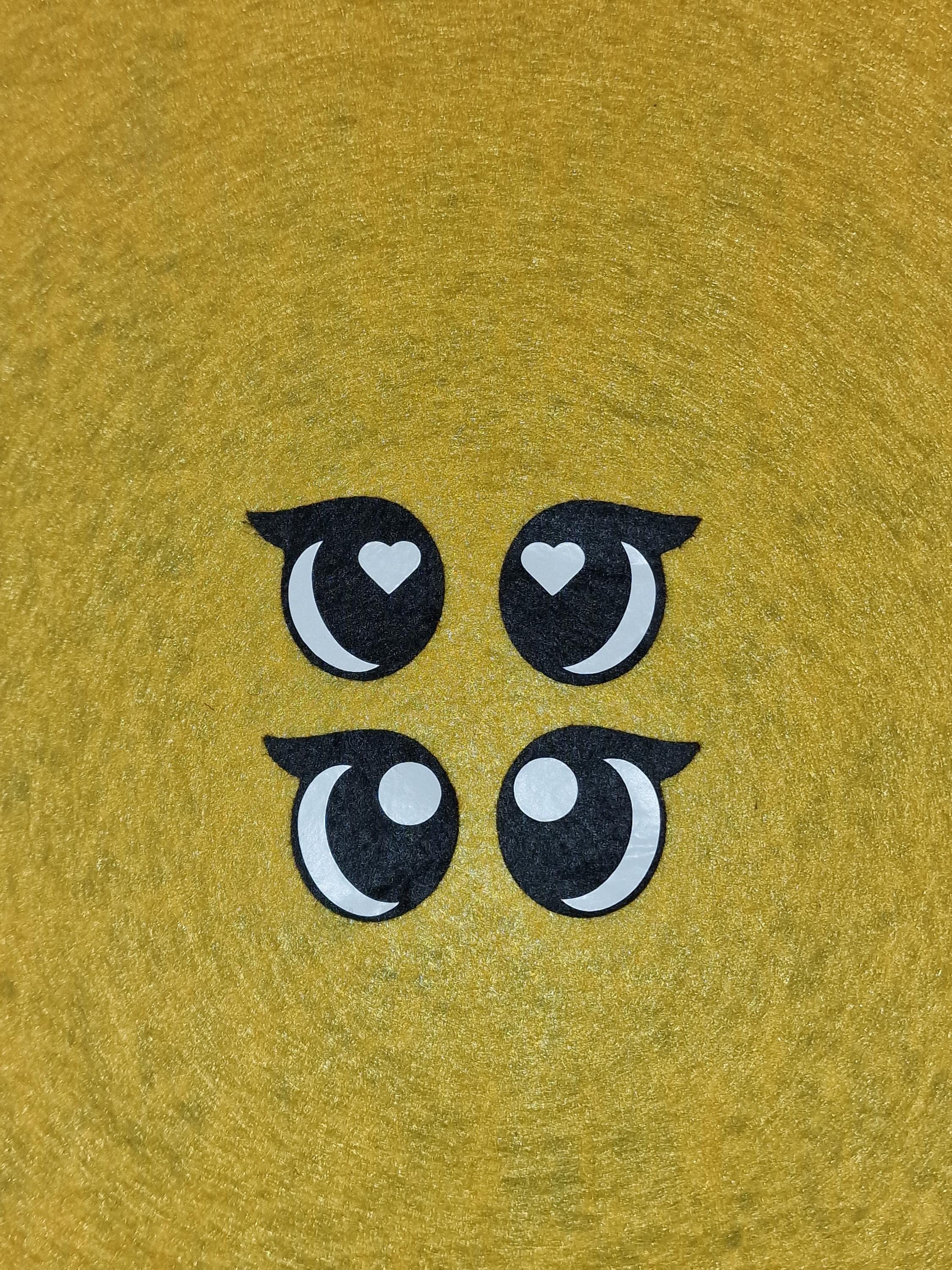 Single Lash Moon Felt + Vinyl Eyes 5 Sets (25-40mm)