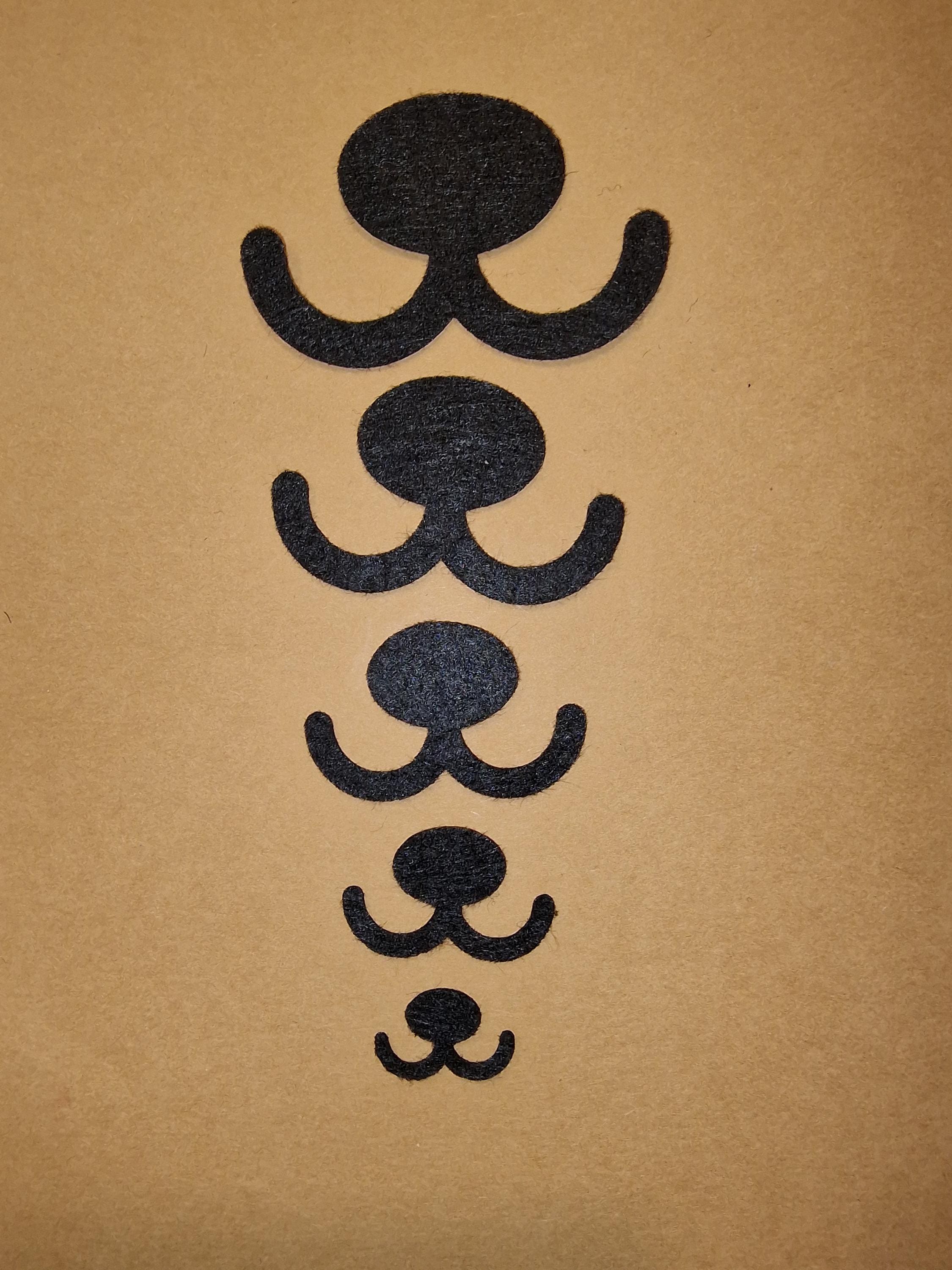 Set of 5 Felt Oval Noses and Mouths Style 3 Amigurumi Craft (20-45mm)