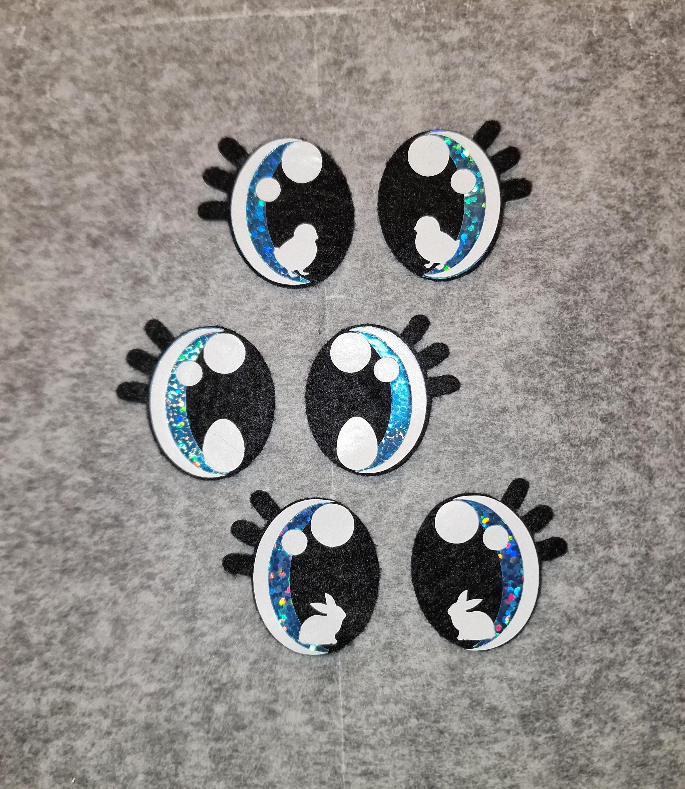 5 sets (10 eyes) Oval Lashes Bunny/Egg/Chick Styles Available Glitter/Holographic (25-40mm)