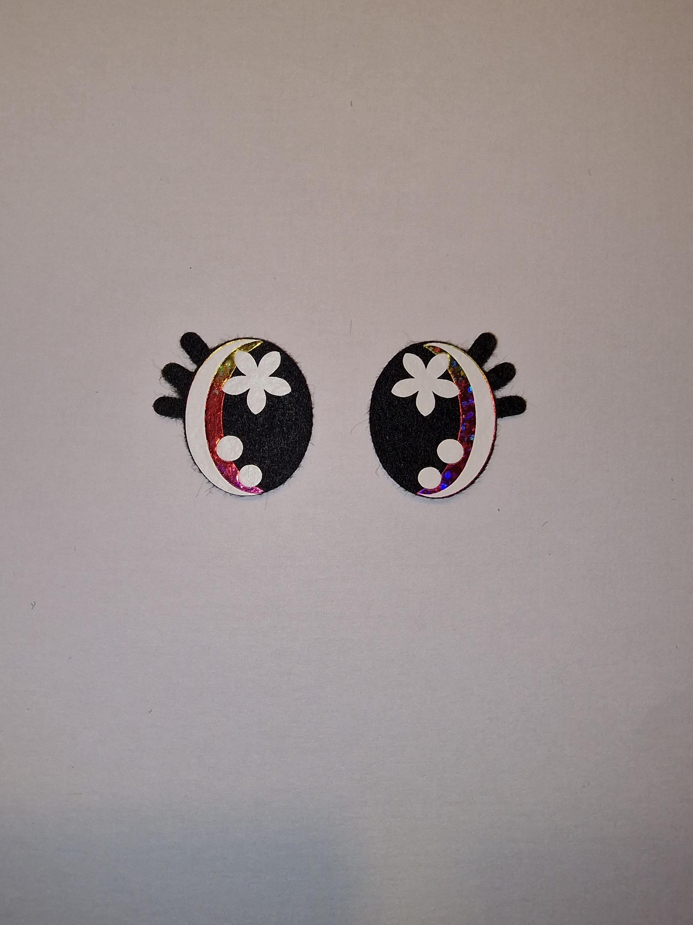 Amigurumi Eyes (5 Sets) - Oval Lash Glitter, Holographic, Rainbow Ombre, 30-40mm