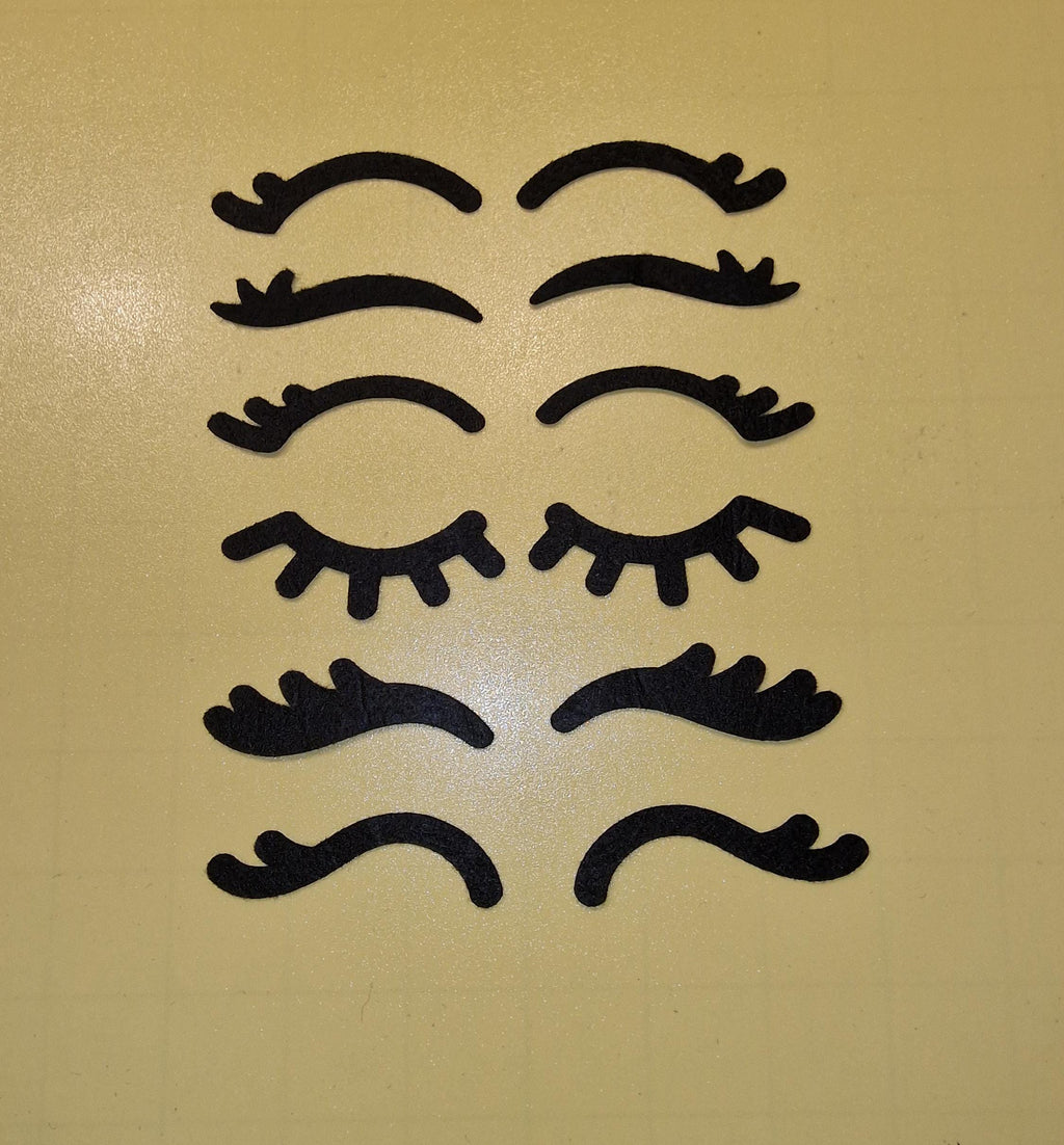 5 Set (10 lashes)  Lashes Unicorn/Doll/Amigurumi.  Various Styles. (1.5"-3")