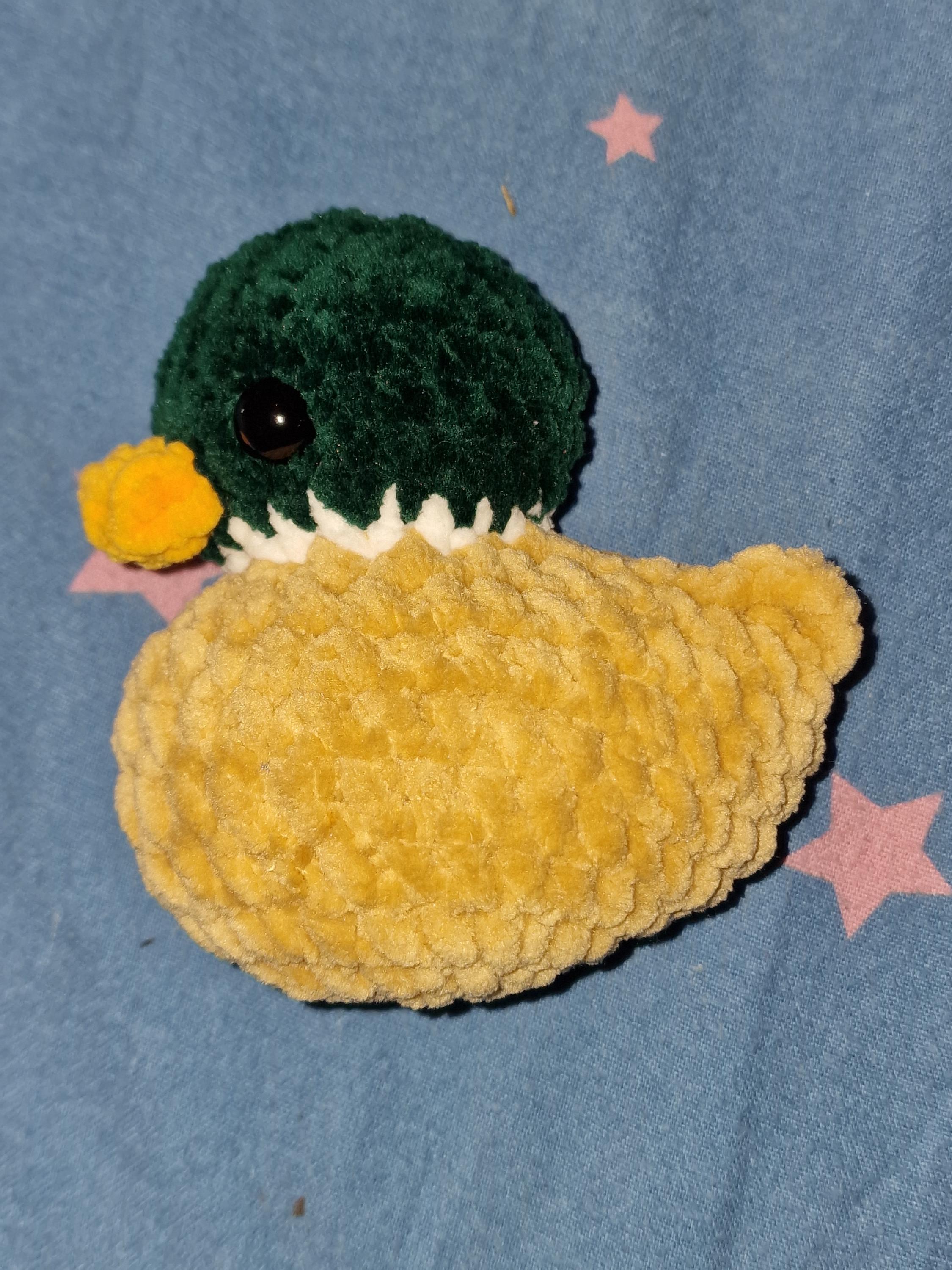 Crochet Chenille Duck Handmade Plush Toy Variety Colours Available