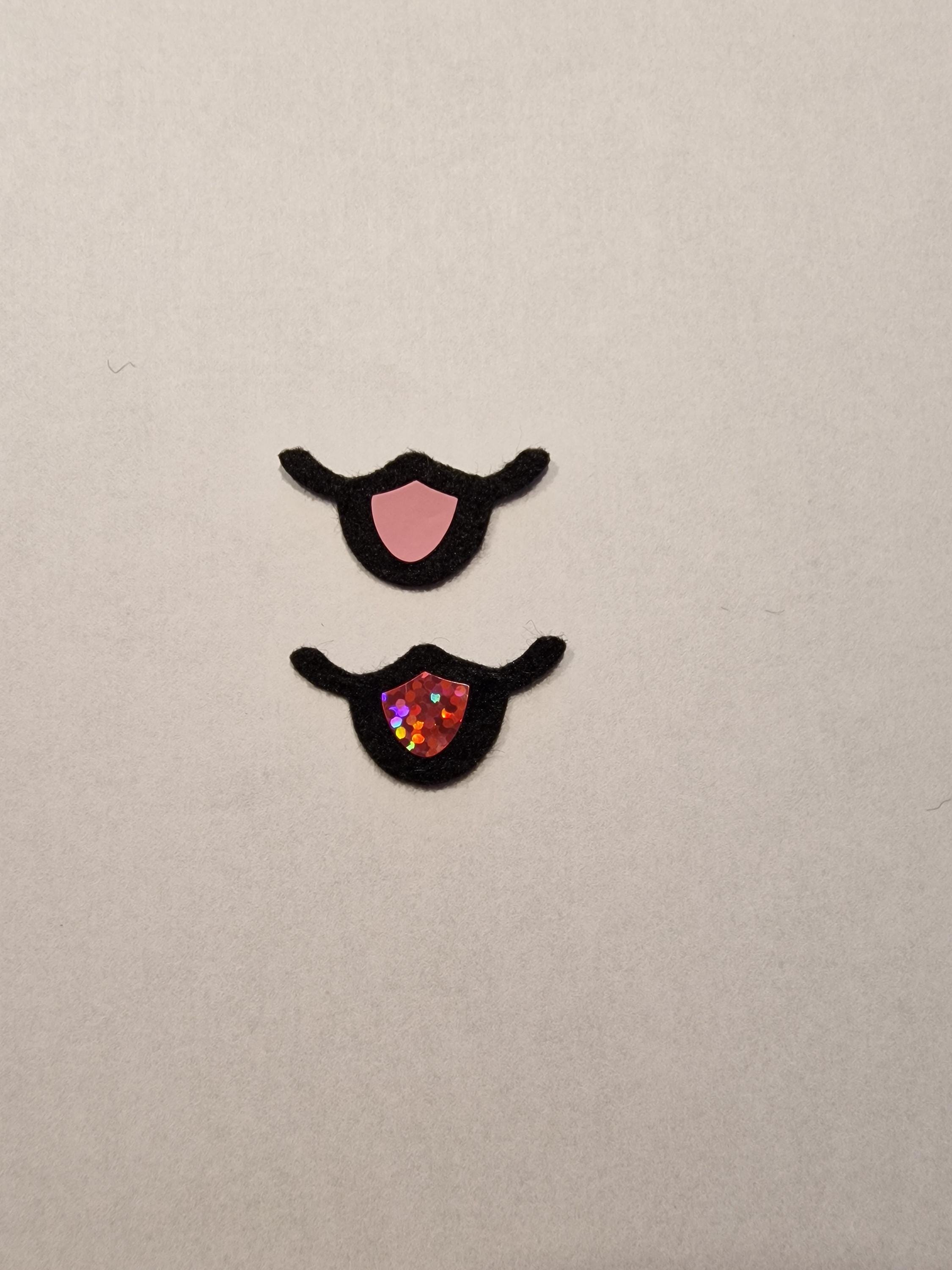 Set of 5 Felt and Vinyl Mouths Amigurumi Craft Style 1 (30-50mm)